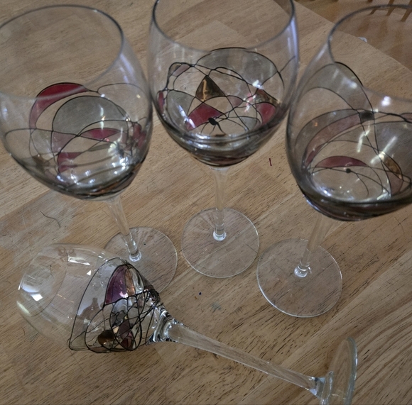 Partylite Mosaic Glassware - Large Bowl, Wine & Martini Glasses, Votive Holders - Picture 7 of 9